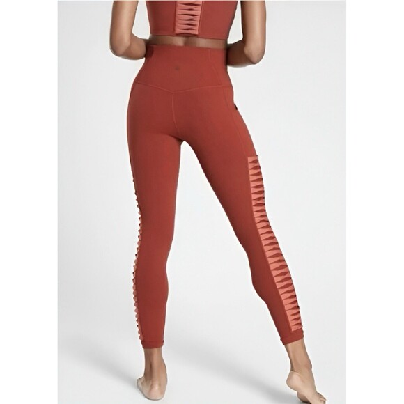 Athleta Womens Salutation Stash Pocket Leggings Burnt Orange Size XS - Picture 2 of 7